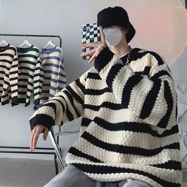 Erkek Hoodies Koreli Vintage Basit Stripe Baskılı Erkekler Hoodie Moda Kişiselleştirilmiş Y2K Çift Street Hip Hop Sıcak Sporları Uzun Kollu