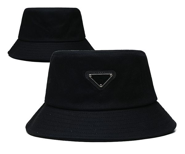 cappello della benna mens cappello del progettista fo delle donne cap cappelli da sole viaggio cappellini sport di strada all'aperto cappelli a tesa larga smalto rivestito triangolare in metallo logo pianura cappelli della benna