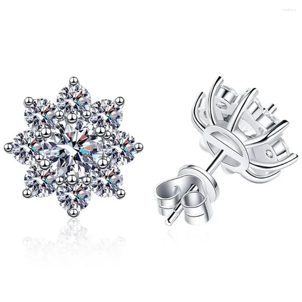 Stud Küpe Mağazası 925 STERLING Gümüş 5mm Gerçek D Renk Gra Moissanite Elmaslar Zirkon Düğün Nişan Güzel Takı