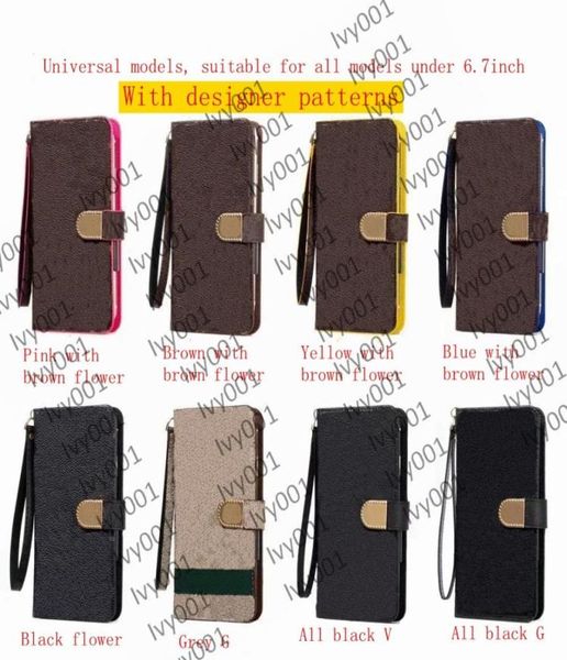 Top Fashion L Wallet Phone Cases para IPhone 14 Pro Max 13 Mini 12 11 XS XR X 8 7 Plus Flip Leather Case L Em Relevo Celular Cover6811797