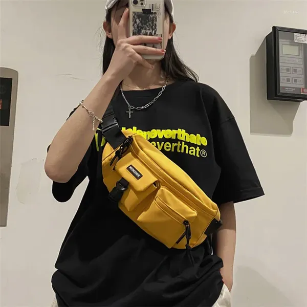 Marsupi Multifunzione Hip Hop Pettorale Uomo Donna Street Casual Sport Crossbody Viola Giallo Portamonete impermeabile Telefono