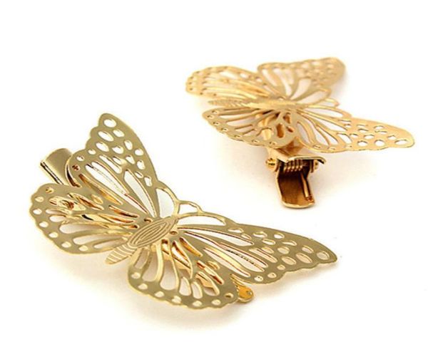 Whole2pcs Gold Hohl Schmetterling Braut Haarnadeln Clip Kopfschmuck Haarspangen Für Frauen Mädchen4178155