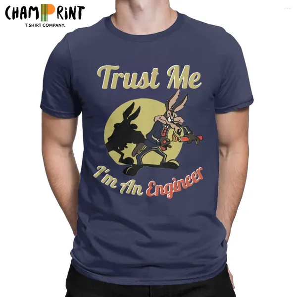 Homens camisetas Homens camisetas Confie em mim eu sou um engenheiro legal puro algodão camiseta manga curta ciência mecânica gola redonda roupas