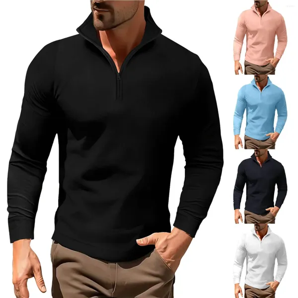 Мужские толстовки с капюшоном с половиной молнии, спортивная рубашка с длинными рукавами, мужской пуловер, толстовки на молнии