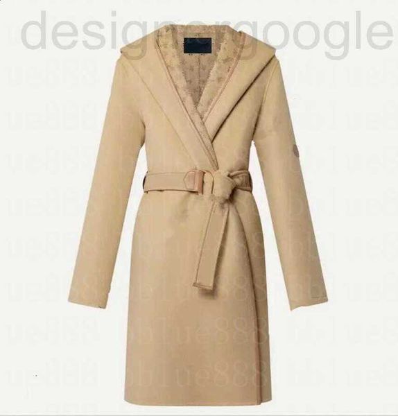 Miscele di lana da donna designer L Cappotto di lana da donna autunnale Cappotti firmati Giacca da donna Stampa floreale Materiale di lana Mantello con cappuccio Cappotto da donna Trench lungo