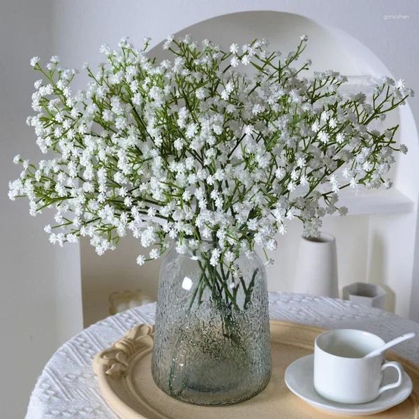 Fiori decorativi 10 pz Lattice Respiro del bambino Artificiale Fai da te Bouquet da sposa Decorazione di nozze Raod Leads Party Home Display Falso Gypsophila