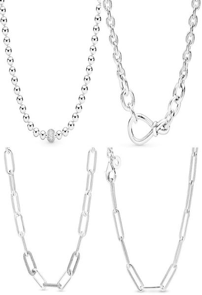 925 Sterling Silber Chunky Infinity Knot Perlen Pave Me Link Lange Kabelkette Halskette für Perlenanhänger DIY Schmuck W2203083399241