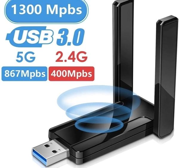 Сетевые адаптеры JCKEL 1300 Мбит/с WIFI-адаптер Беспроводная USB-карта для ПК USB30 Dual Band24G 5G Wi-Fi Adapt Приемник 2211056152495