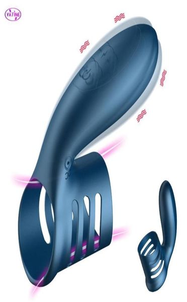 Cockring Vibratoren Für Paar Strap On Penis Ring Männer Cock Bahre Verzögerung Lock Set sexy Spielzeug Frauen Klitoris Stimulator Anal plug3269283