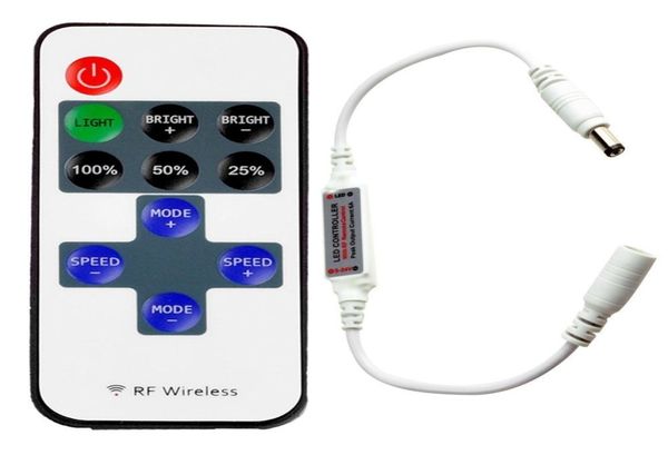 2 uds Mini controlador remoto inalámbrico RF controlador regulador de intensidad Led para tira de luz de un solo Color SMD505035285730563030144845769