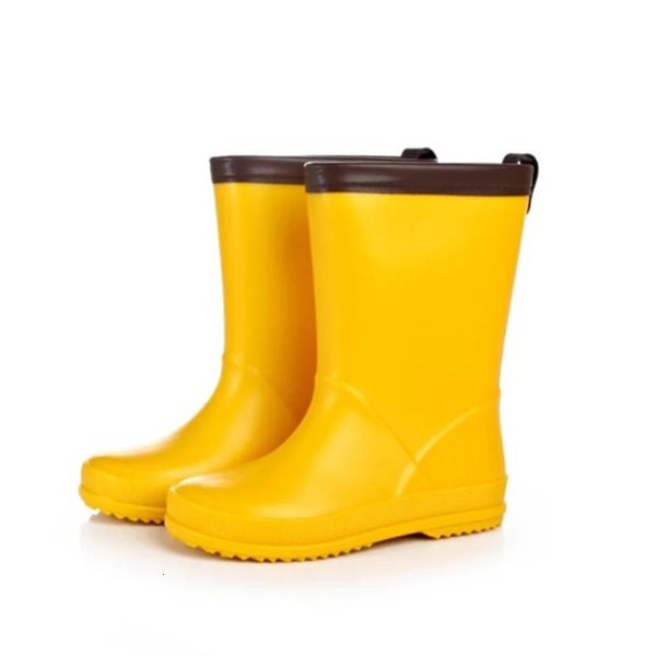 Inverno crianças botas de chuva meninos meninas botas de borracha com rosa amarelo crianças lindas botas de chuva sapatos de água para crianças 240102