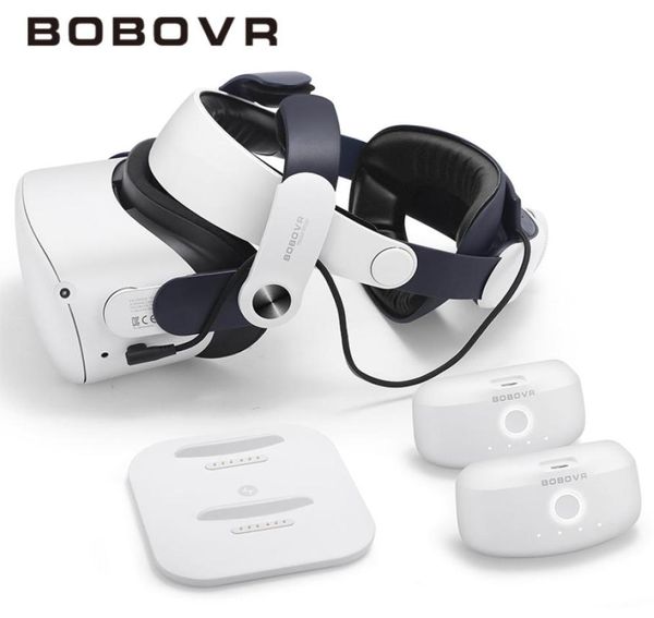 Occhiali 3D BOBOVR M2 Plus Fascia per la testa Doppia batteria combinata compatibile con Meta Quest 2 VR Power Bank Charger StationDock con B2 Bat5229351