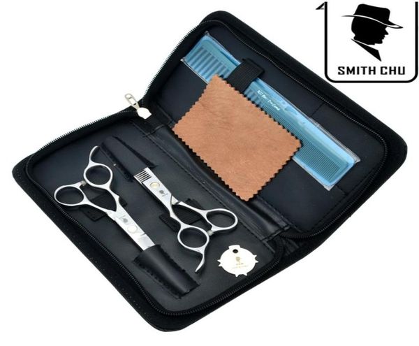 60 Zoll Smith Chu Professionelle Haarschere für Linkshänder, Schneiden, Effilierschere, Salon-Rasierer, Friseur-Set mit Etui 1166374
