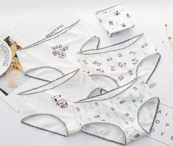 5 Pz/lotto Cotone Baby Girl Slip Mutandine Adolescenti Per La Ragazza Kid Slip Pantaloncini Ragazze Carino Mucca Mutande Della Biancheria Intima Clothes2440449