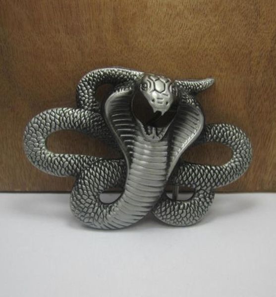 BuckleHome Fivela de cinto cobra fashion com acabamento em estanho FP03405 adequada para cinto de 4 cm de largura 6343460