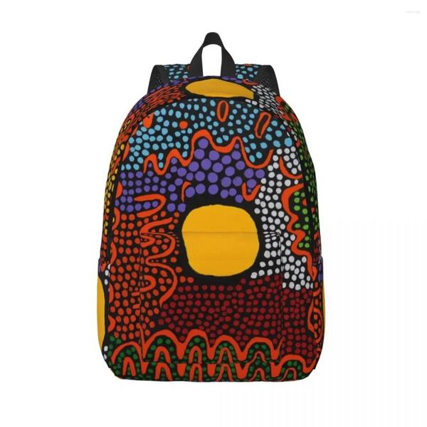 Sırt çantası Yayoi Kusama Sanat Tuval Kadınlar Erkekler Su Geçirmez Kolej Okulu Renkli Polkadot Soyut Çanta Baskı Kitap Çantaları