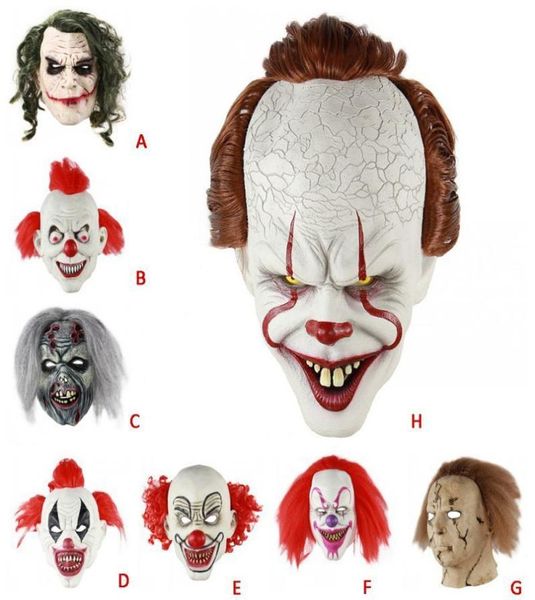 Halloween gruselige Clown-Maske, langes Haar, Geist, gruselige Maske, Requisiten, Grudge Ghost Hedging, Zombie-Maske, realistische Latex-Masken, Party-Dekoration2435450