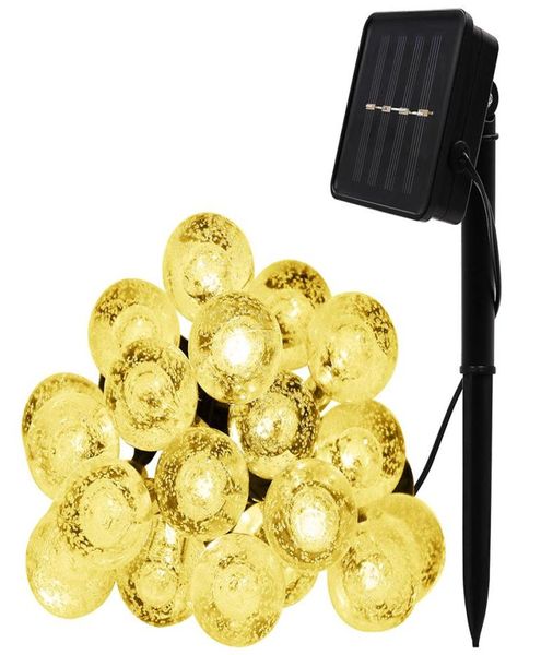 Cordas de LED 16 4Ft 30 LEDs Bola de Globo de Cristal Luz Solar Luzes de Corda para Exterior para Jardim Exterior Pátio Festa Natal Fada Li22303534