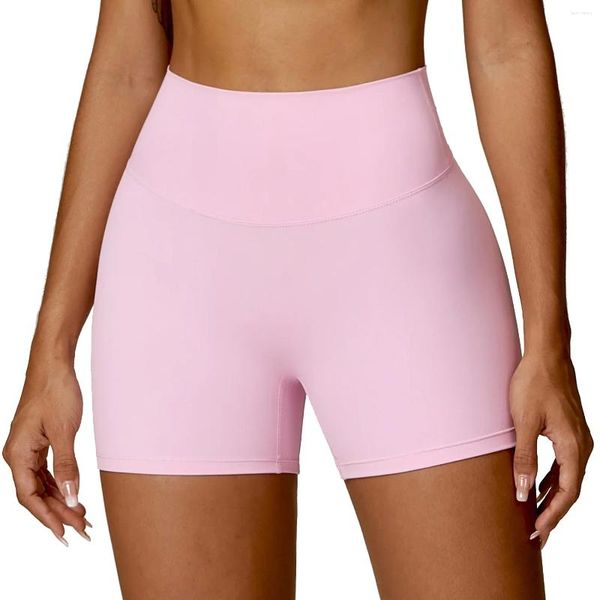 Pantalones cortos activos Deporte Mujer Cintura alta Corto Push Up Fitness Leggings Pantalones de entrenamiento sexy Ropa de yoga Ropa deportiva Mujer Gimnasio Negro Rosa