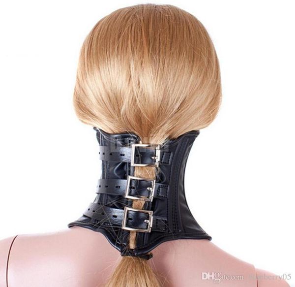 Maulkorbmaske aus schwarzem Leder für Sexsklavin, verstellbare Riemen, Schnalle, Gürtel, Kinnverschluss, Bondage, BDSM, versautes Sexprodukt6512676