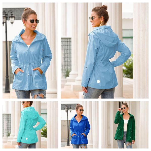 LU-898 Herbst und Winter Neue Damen Regenmantel Outdoor Kapuze Bergsteigen Regenjacke