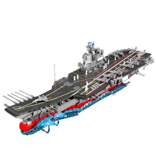 Blocos 2677PCS Senbao 202027 Shandong Navio China Modelo de montagem de porta-aviões menino conjunto de bloco de montagem brinquedo presente