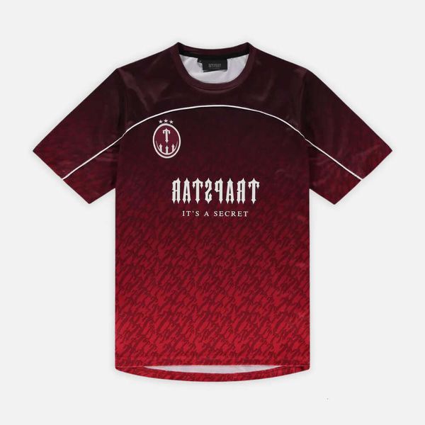 T-shirt maschile Trapstar Mesh Football Jersey Blu Black Red Men T-shirt Sportswear LOE