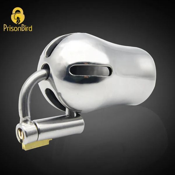 Chaste Bird Masculino Luxo Dispositivo de Castidade Aço Inoxidável Galo Gaiola com Plug Titanium PA Magic Lock Sex Toy BDSM A294 240102