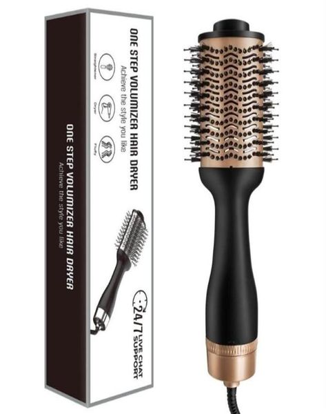 Spazzole per capelli elettriche Spazzola per asciugatrice professionale Spazzola per aria volumizzante in oro nero per le donne337H9437832