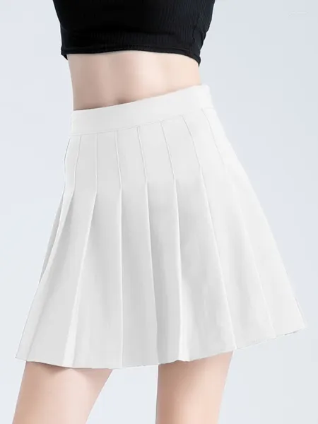 Gonne corte per le donne Abiti stile coreano grigio Faldas Cortas Para Muje 2024 Autunno Skort Falda Pantaloni gonna a pieghe marrone