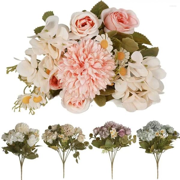 Dekorative Blumen Rose Künstliche Seide Sammelalbum Sonnenblume Weihnachtsfeier Blumenstrauß Hochzeit für Vase Heimdekoration