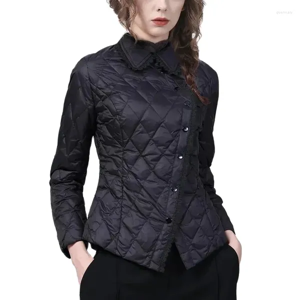 Casacos de trincheira femininos outono mulheres parkas curto de alta qualidade elegante fino cintura fina casual para baixo jaquetas de algodão casaco feminino parka outwear