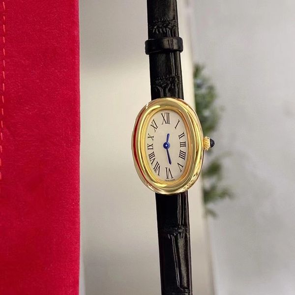 Orologi da donna Movimento al quarzo Cassa in acciaio inossidabile 316 Cintura in pelle Vita Orologi di lusso impermeabili orologi di design senza scatola