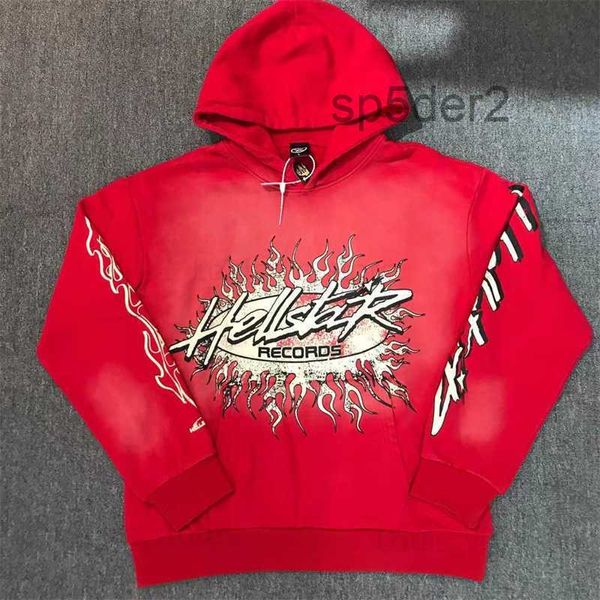 Winte Hellstar Red Hoodie Guard Terry Fabric 1 High Street Print Top Qualität Sport Herren Damen Sweatshirt Kapuzenpullover T230806 RNPI OHR6