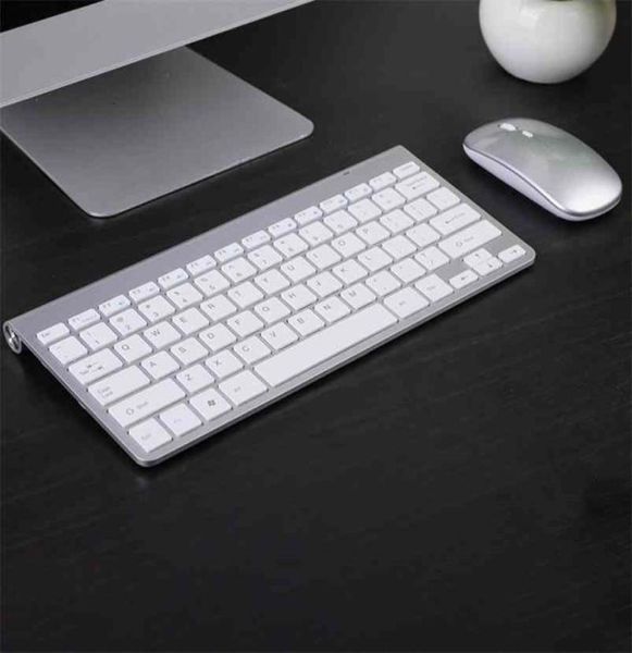 Mini conjunto de teclado e mouse recarregável sem fio com receptor USB à prova d'água 24 GHz para laptop notebook Mac Apple PC computador 215374192