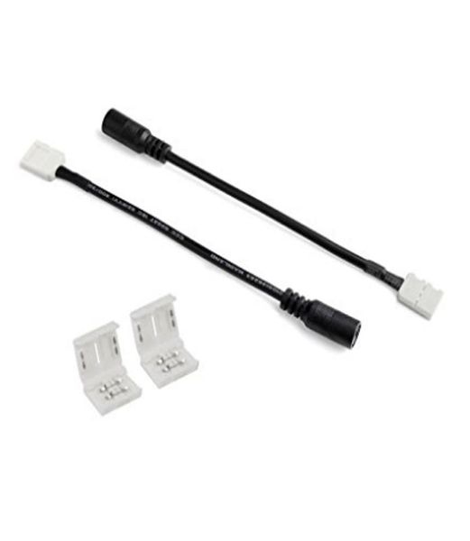 50 peças cabo adaptador 50 peças 2 pinos 8mm kit de conector para 35282835 luzes de tira led de cor única tira sem lacunas para extensão de tira 6657191