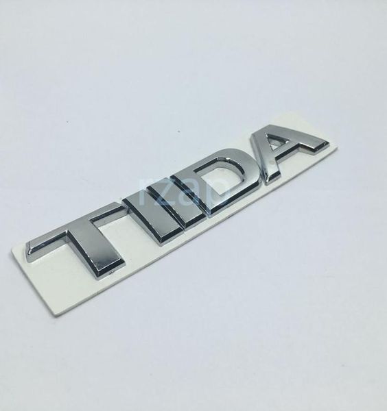 3D-Auto-Emblem für Nissan Tiida, Buchstabe-Logo, silberfarben, Auto-Rückenkoffer-Abzeichen, Namensschild-Aufkleber, 4785379