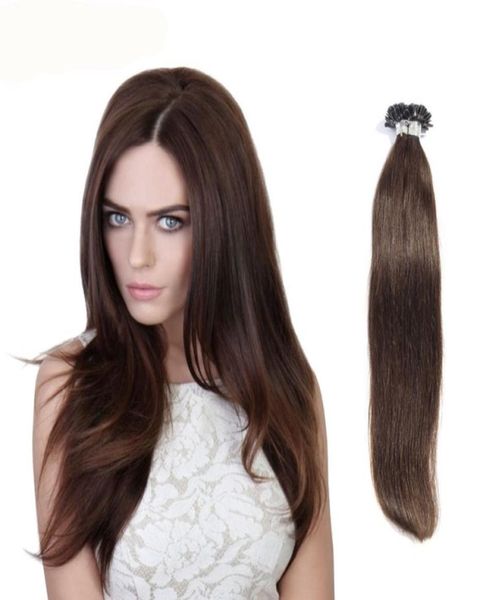 05gstrand Nail U Tip PreBonded Keratin Glue Human Natural Hair Extensions 100 Stränge 16inch26inch Echthaarverlängerungen8481335