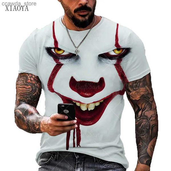 Herren T-Shirts O Hals Sommer Männer T-Shirt Teufel Clown 3D-Druck Mode Kurzarm T-Shirt Street Punk Stil Männliche Kleidung Heißer Verkauf Casual Man Shirt Q230102