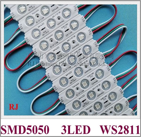 Módulo de luz LED a todo color WS 2811 módulo LED digital mágico con IC WS2811 SMD 5050 RGB DC12V 3 led 072W 70mm X 15mm X 8mm8574428