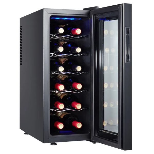 2024 novo 12 varas termostática casa adega de vinho eletrônico armário de vinho geladeira vinho profissional refrigerador charuto humidor gabinete