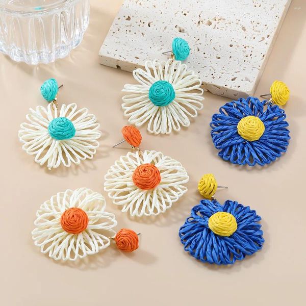 Baumeln Ohrringe Mode Metall Lafite Gewebte Blume Für Frauen Einfache Nette Design Schmuck Party Zubehör Großhandel