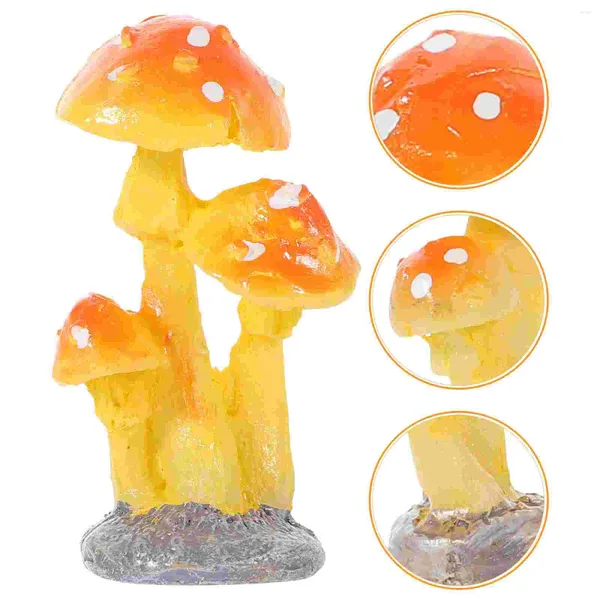 Decorazioni da giardino 3 pezzi mini funghi figurine asetiche minuscole finiture interne in resina