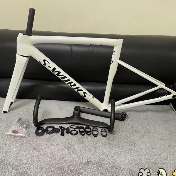 Novos modelos de quadros de bicicleta de fibra de carbono de estrada T1000 de alta qualidade SL8Pearl White conjunto de quadros de bicicleta de fibra de carbono UD freios a disco fosco brilhante ou quadro de ciclismo de cor personalizada