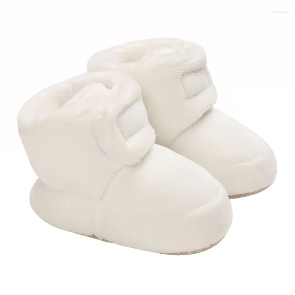 Botas infantis inverno neve cor sólida quente bebê primeiro walker sapatos para chuveiro de natal