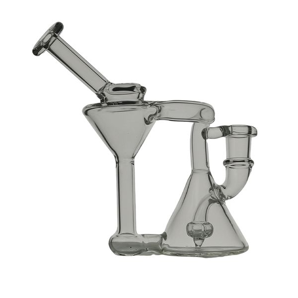 NMH-12 Mini narghilè in vetro Bong Recycler per fumatori Pipa ad acqua Dab Rig Altezza 14 cm con giunto 14 mm