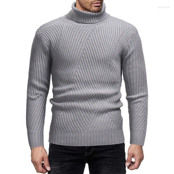 Männer Pullover Frühling Herbst Winter Warm Tragen Baumwolle Pullover Strickwaren Jumper Mann Rollkragen Gestreiften Jacquard Flechten Pullover