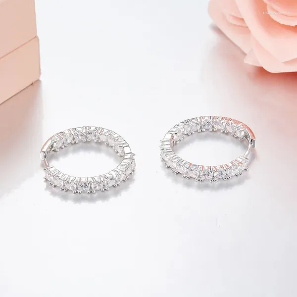 Baumelnde Ohrringe Marke 925 Sterling Silber Kleiner Bohrer für trendige Frauen glänzende Zirkonia Sommer-Stil Party-Schmuck