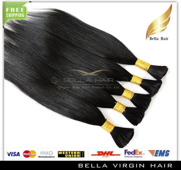 Bulks de cabelo 100 cabelo indiano não processado para trança em massa sem fixação natural preto sedoso cabelo humano reto sem trama9999144