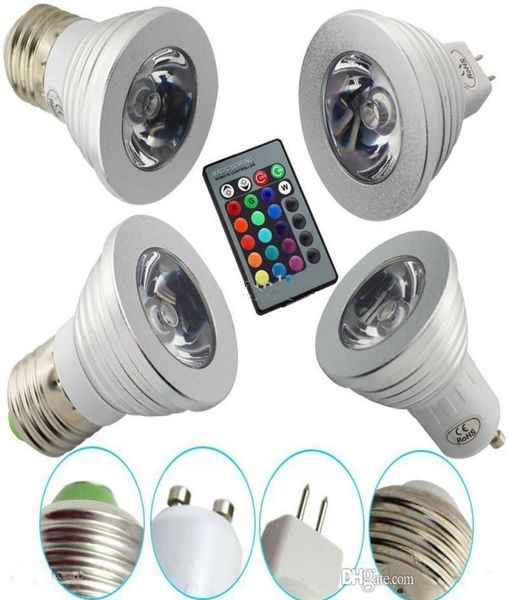 LED-RGB-Glühbirne, 3 W, 16 Farbwechsel, 3 W, LED-Strahler, RGB-LED-Glühbirne, E27, GU10, E14, GU53, mit 24-Tasten-Fernbedienung, 85265V3246208